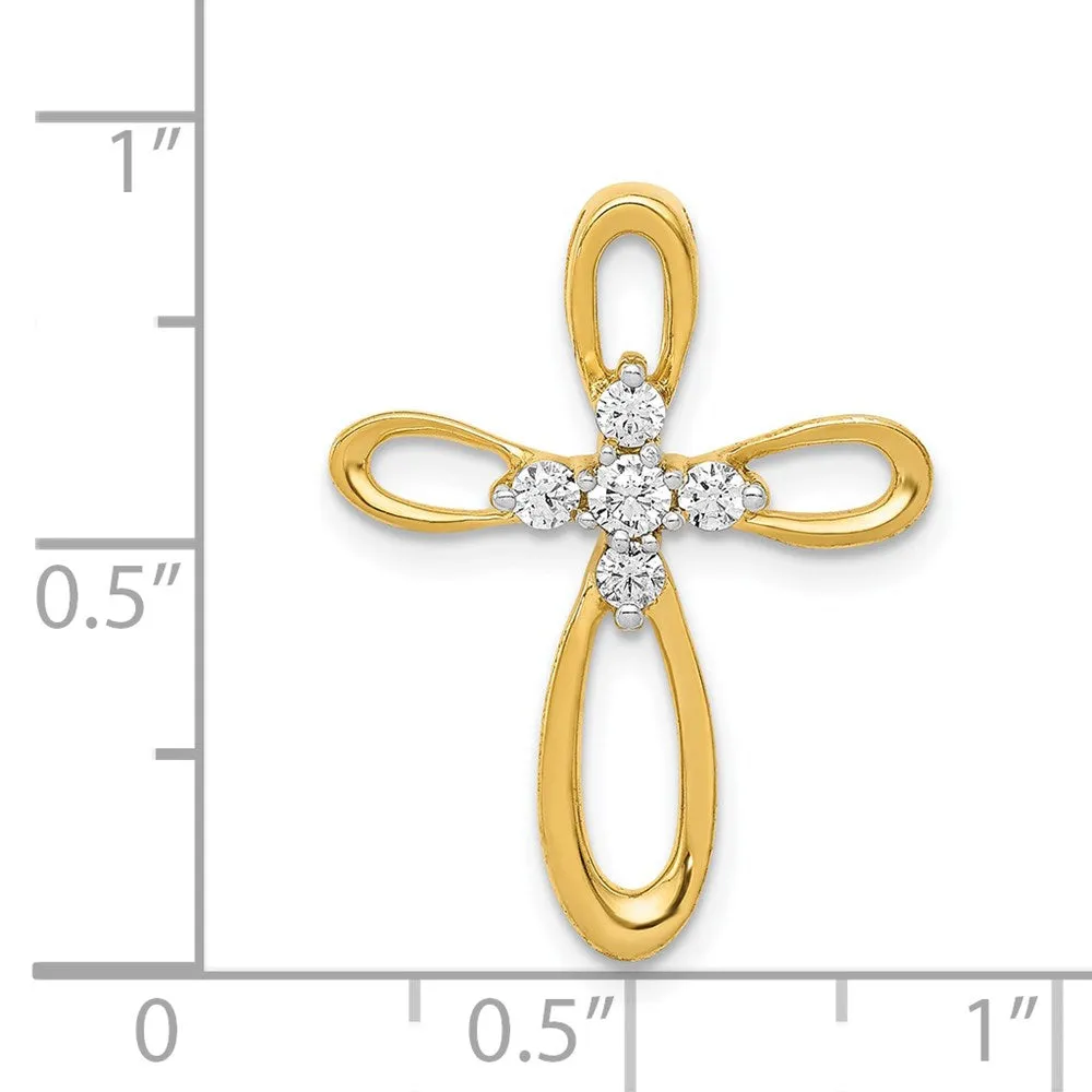 14k 1/5ct. Diamond Cross Chain Slide