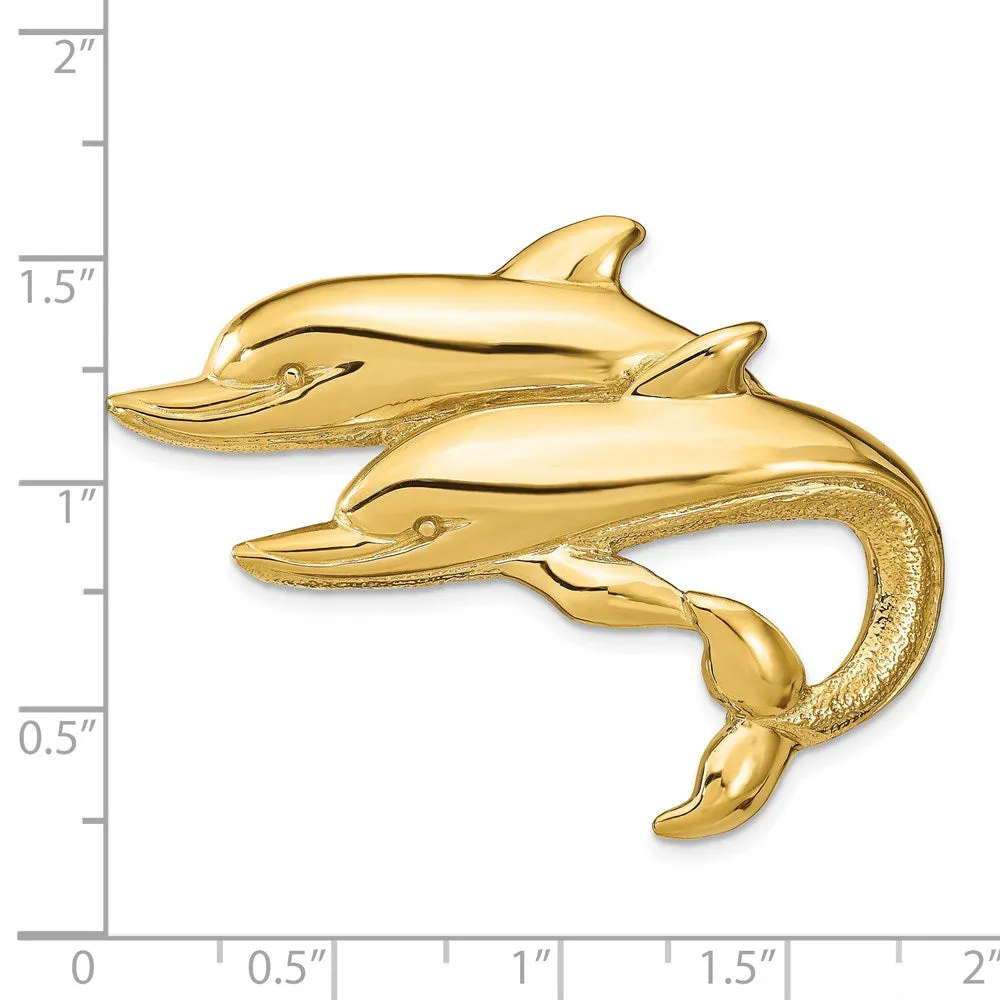 14k Double Dolphins Slide
