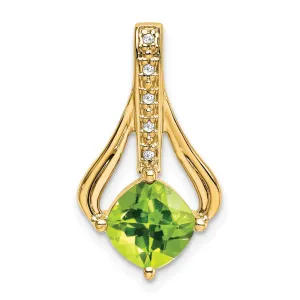14k Peridot and Diamond Pendant