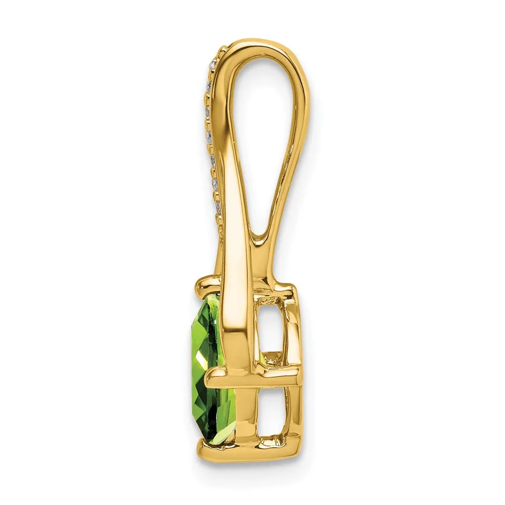 14k Peridot and Diamond Pendant