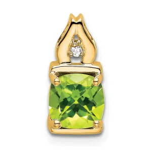 14k Peridot and Diamond Pendant