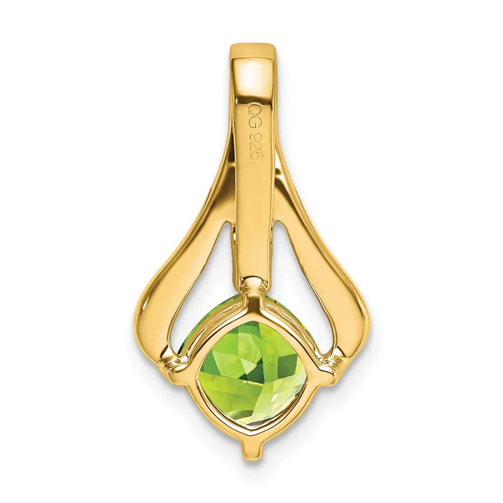 14k Peridot and Diamond Pendant