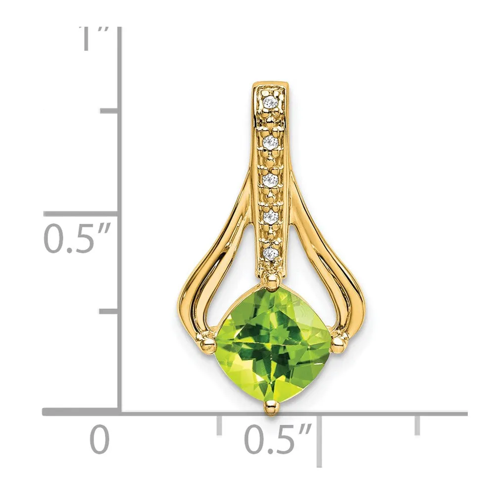 14k Peridot and Diamond Pendant