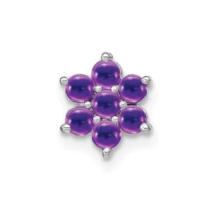 14k White Gold Amethyst Floral Chain Slide