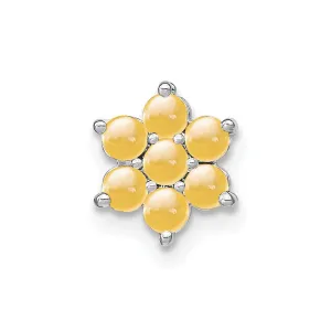 14k White Gold Citrine Floral Chain Slide