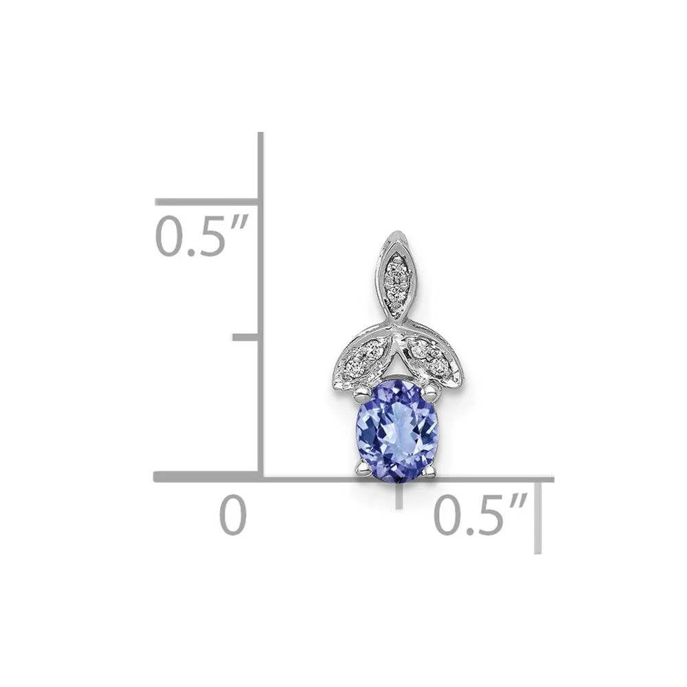 14k White Gold Diamond and .45 Tanzanite Chain Slide