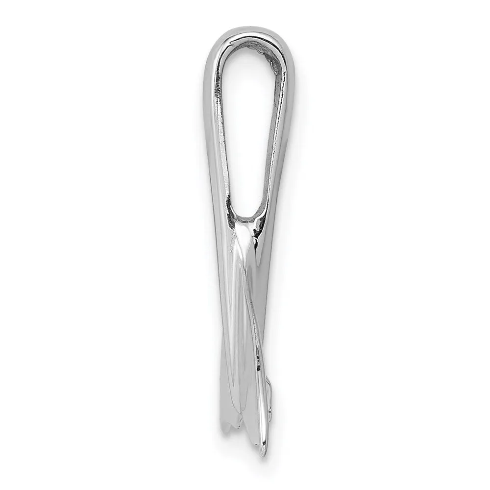 14k White Gold Whale Tail Slide