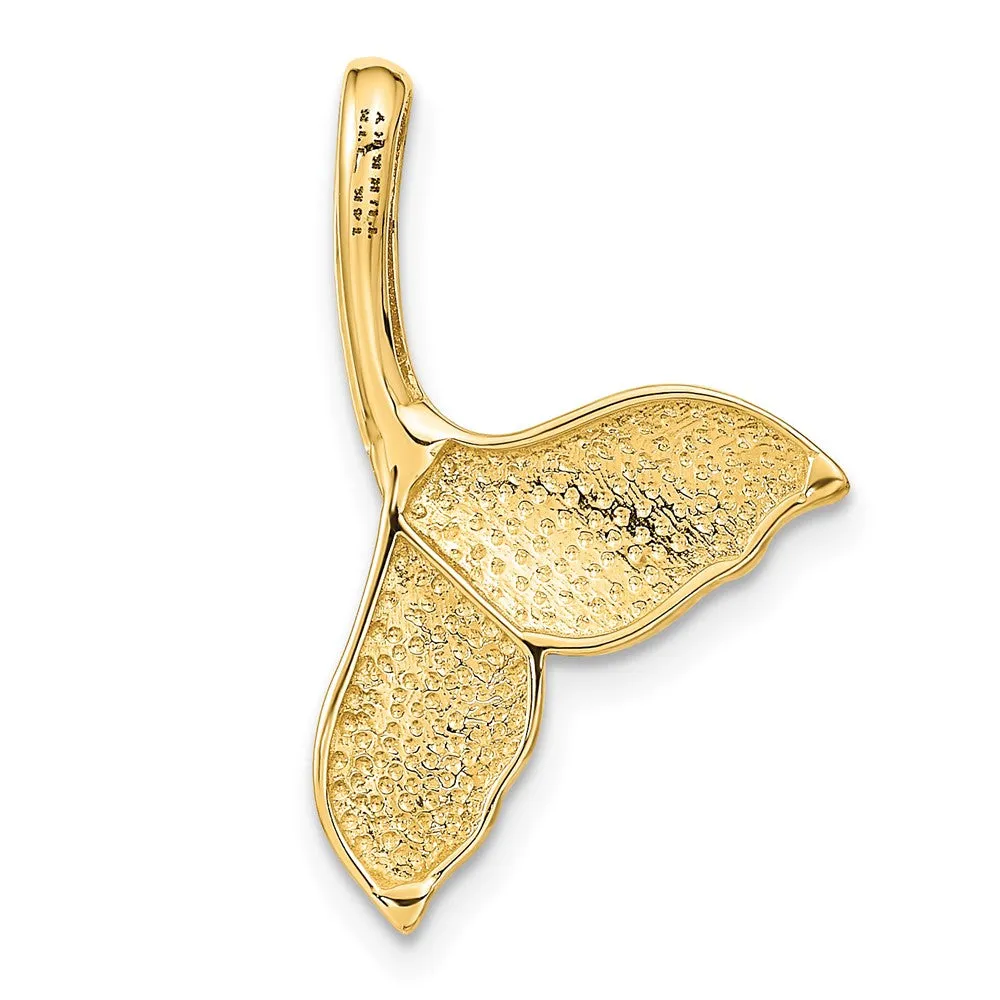 14K w/White Rhodium Polished Whale Tail Slide