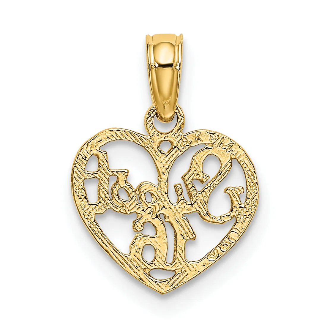 14k Yellow Gold SWEET 16 in Heart Design Pendant