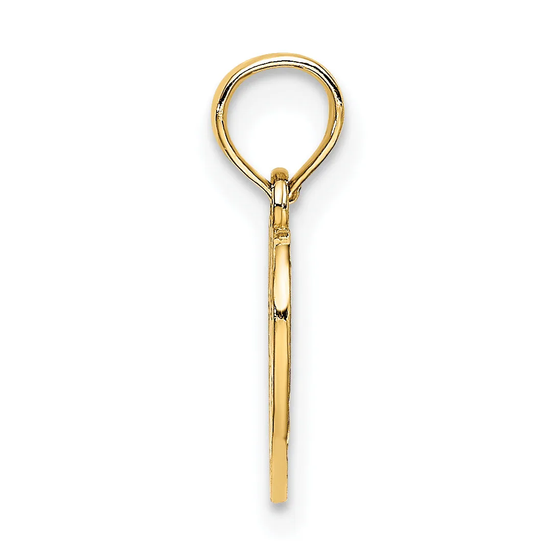 14k Yellow Gold SWEET 16 in Heart Design Pendant