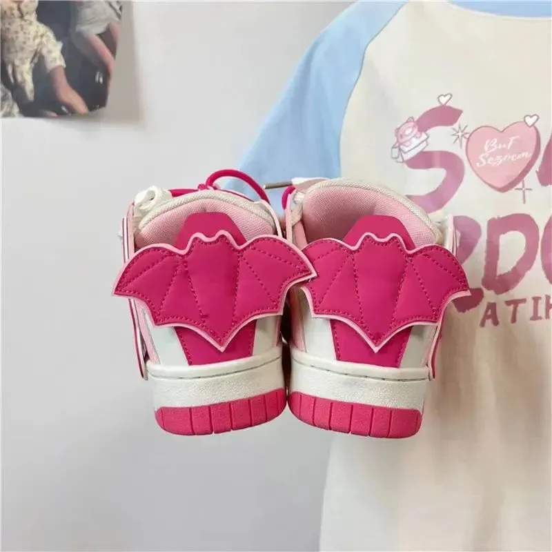 2023 New Style Pink Cute Women's Shoes Letter Versatile Kawaii Women Shoes Little Girl Pink Wear-resistant Sneakers