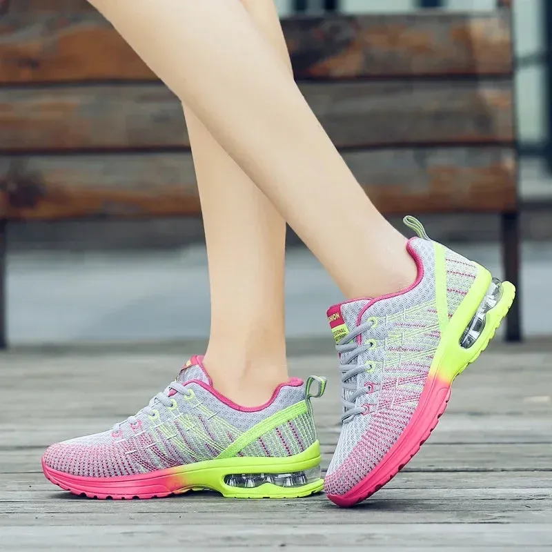 2025 New Casual Sneakers Women Mesh Breathable Tennis Shoes Comfort Air Cushion Running Shoe Ladies Outdoor Women Sport Footwear