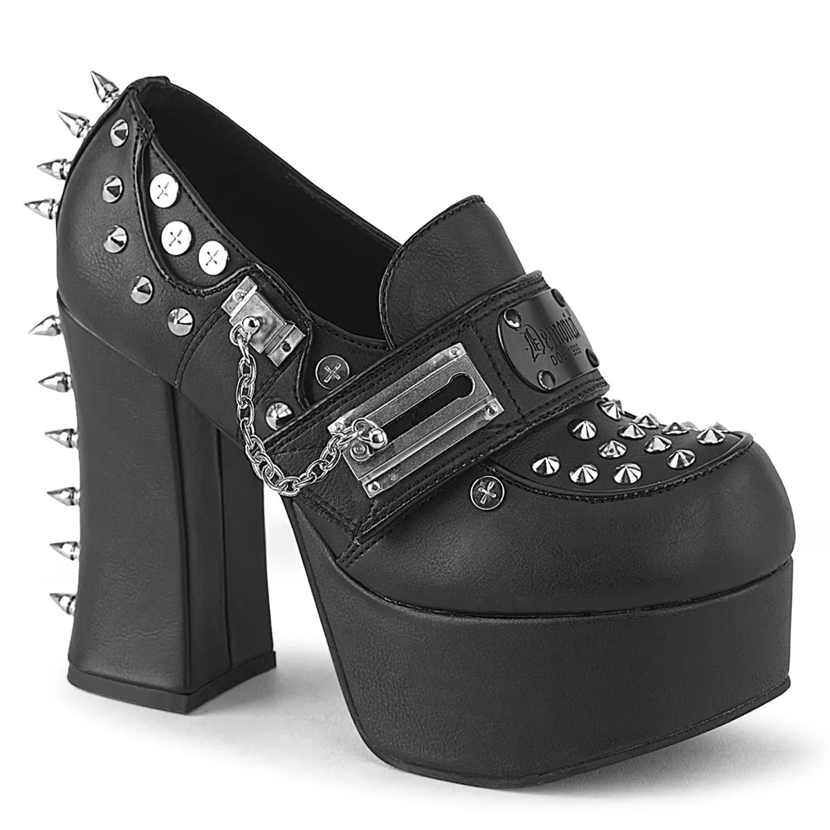 4 Inch Heel CHARADE-32 Black Vegan Leather