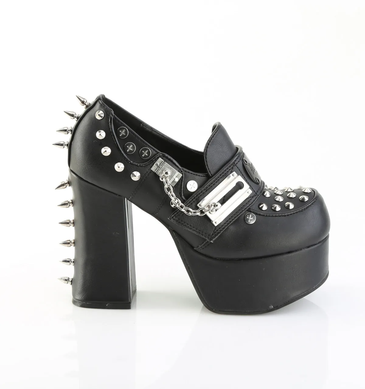 4 Inch Heel CHARADE-32 Black Vegan Leather