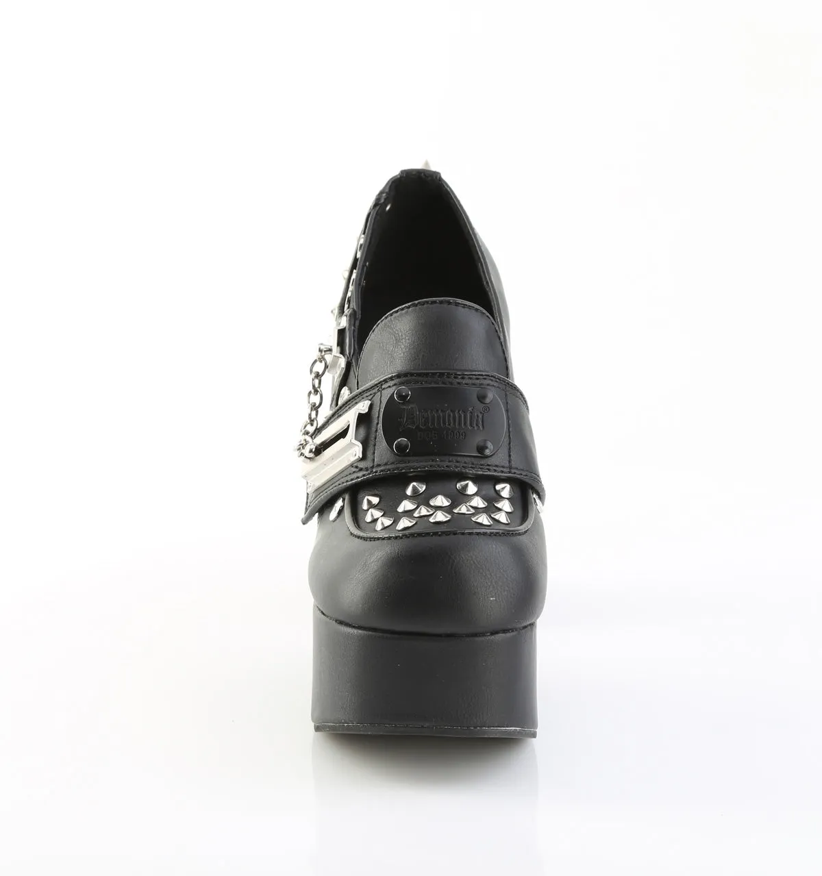 4 Inch Heel CHARADE-32 Black Vegan Leather