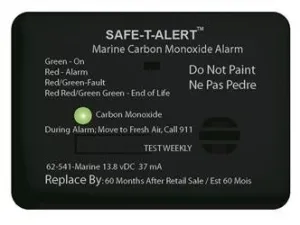 62 Series Carbon Monoxide Alarm - 12V - 62-541-Marine - Surface Mount - Black