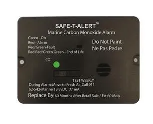 62 Series Carbon Monoxide Alarm - 12V - 62-542-Marine - Flush Mount - Black