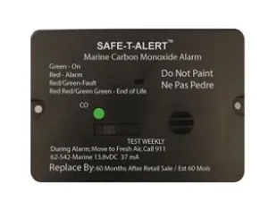 62 Series Carbon Monoxide Alarm - 12V - 62-542-Marine - Flush Mount - Black