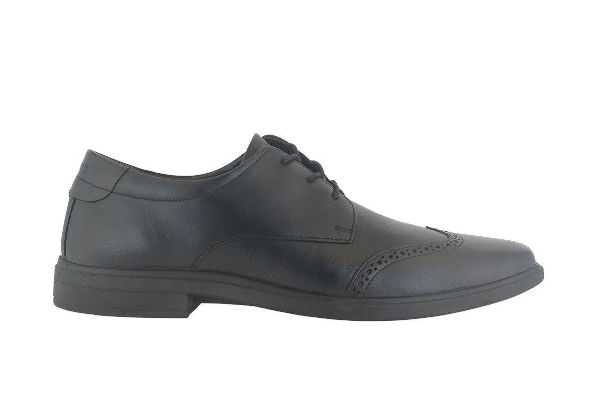 Accent Black Brogue Derby Shoes