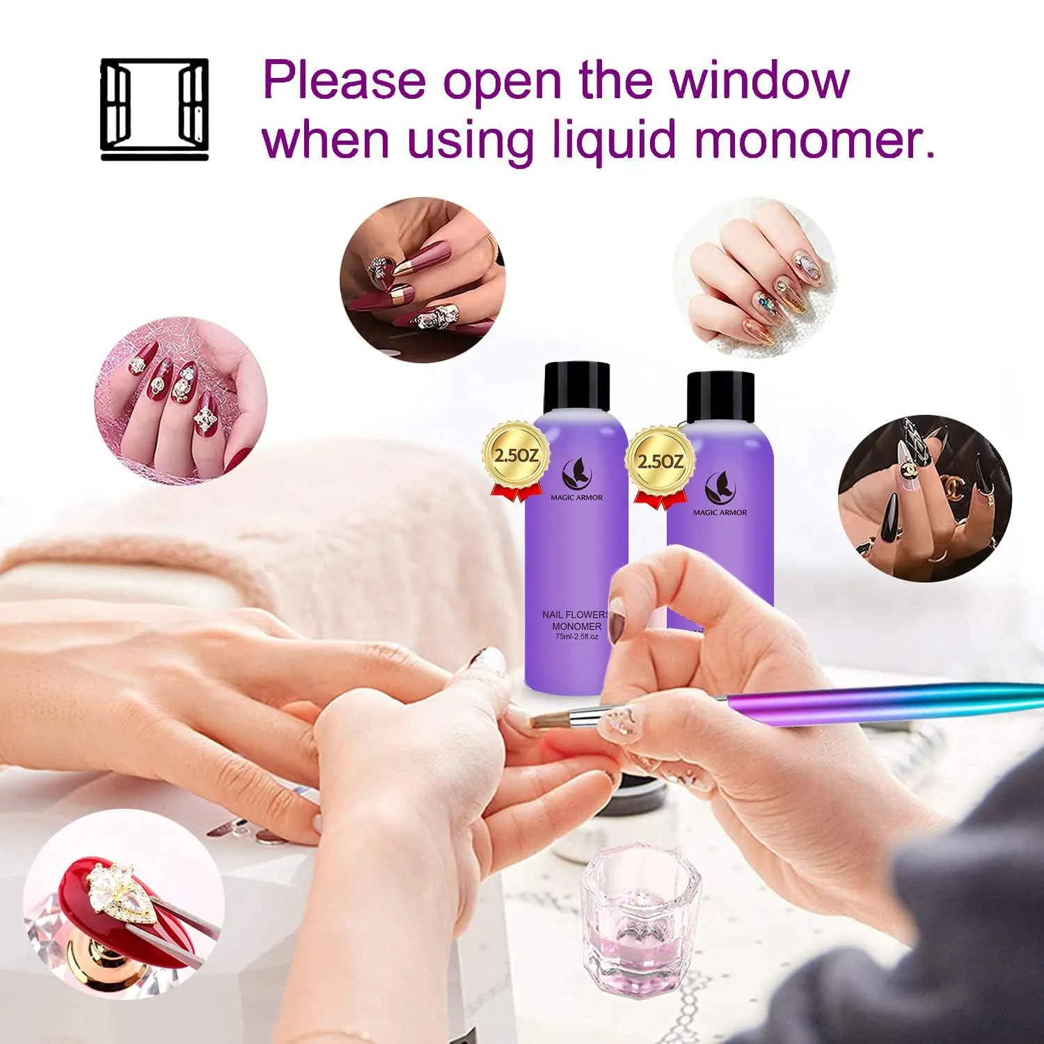 Acrylic Liquid Monomer - 150Ml Acrylic for Professional Liquid Monomer Liquid Monomer Nail System Kit for Acrylic Nails Extension Quick Dry Time (150Ml)