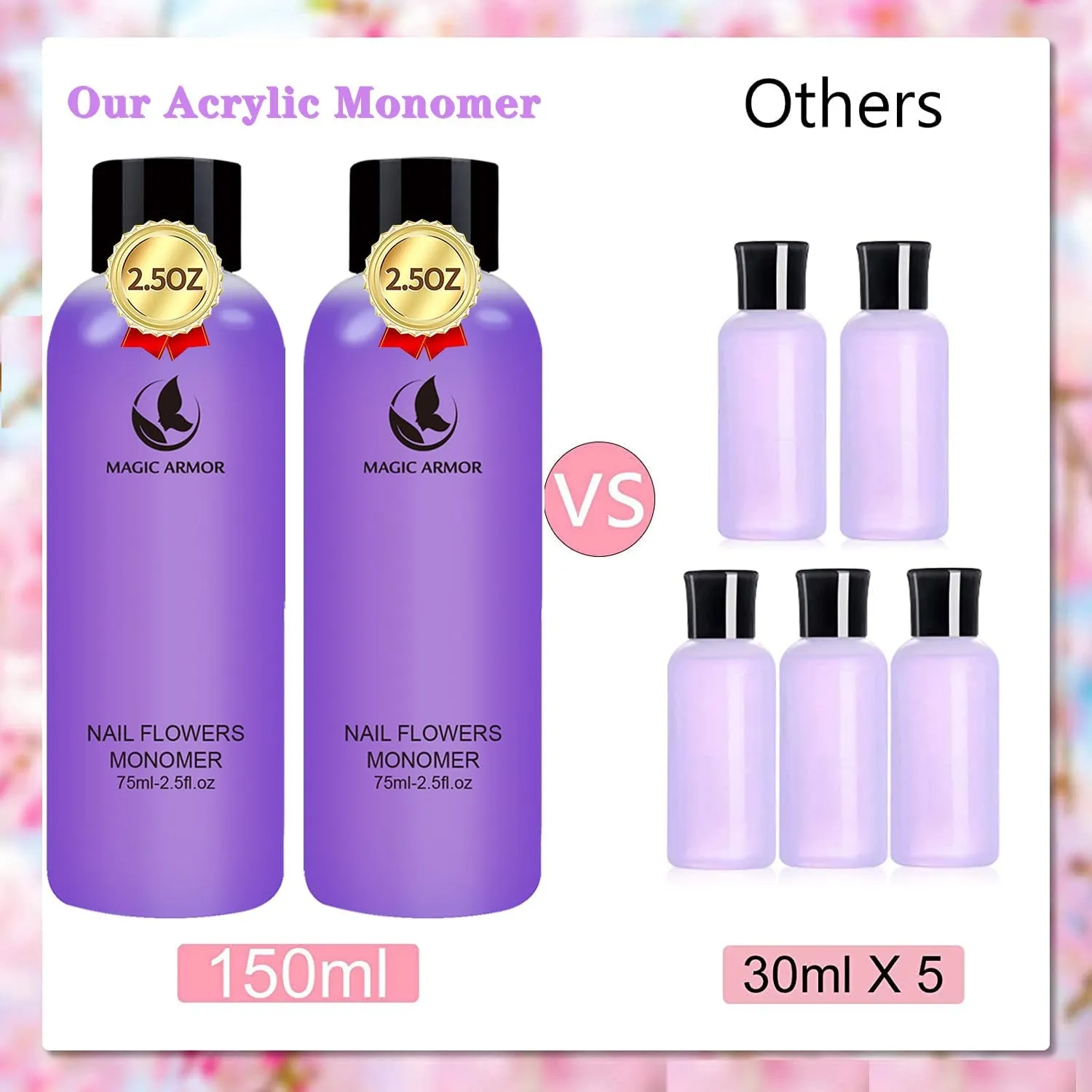 Acrylic Liquid Monomer - 150Ml Acrylic for Professional Liquid Monomer Liquid Monomer Nail System Kit for Acrylic Nails Extension Quick Dry Time (150Ml)