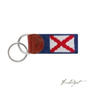 Alabama Flag Needlepoint Key Fob (Classic Navy)