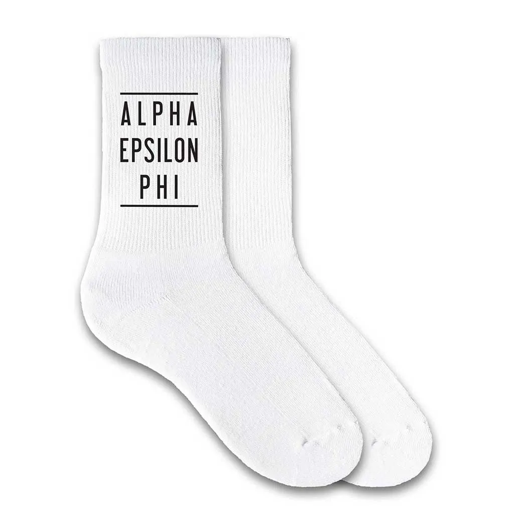 Alpha Epsilon Phi Sorority Crew Socks
