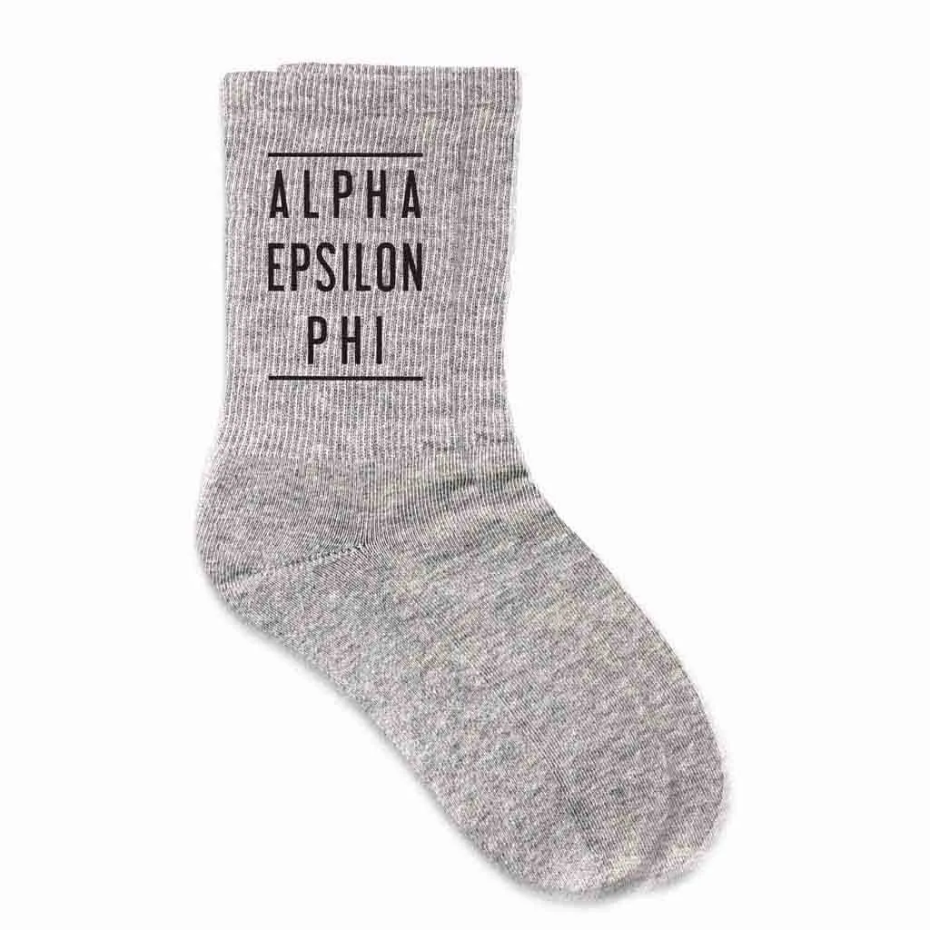 Alpha Epsilon Phi Sorority Crew Socks