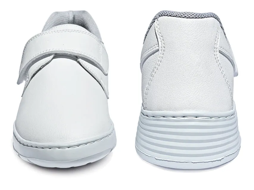 Anti-static Breathable Sneakers Work White Shoes with Velcro Strap