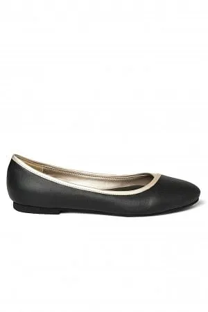 Aurelia Solid Black Round Flat