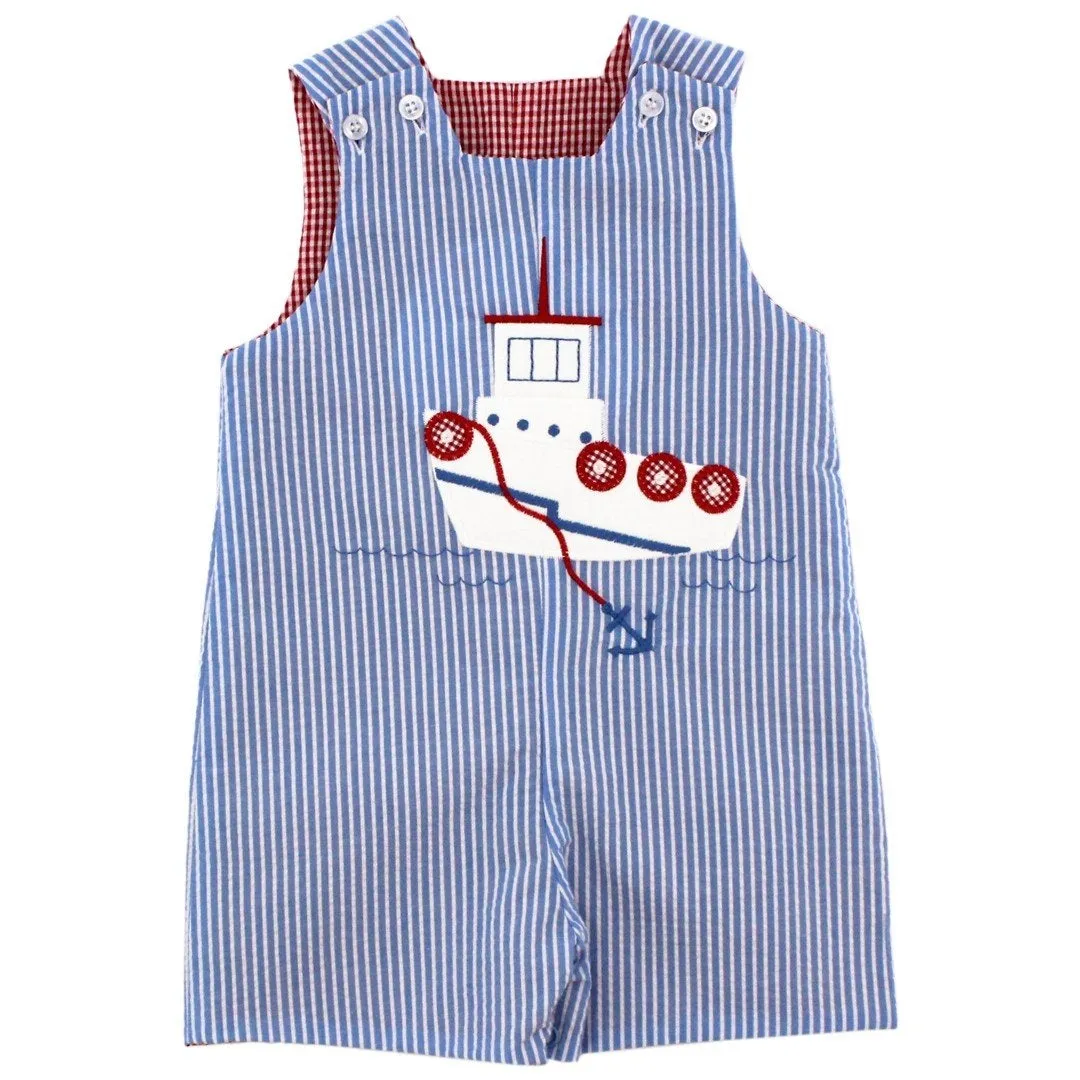 Bailey Boys Reversible John John - Tug Tug Your Boat