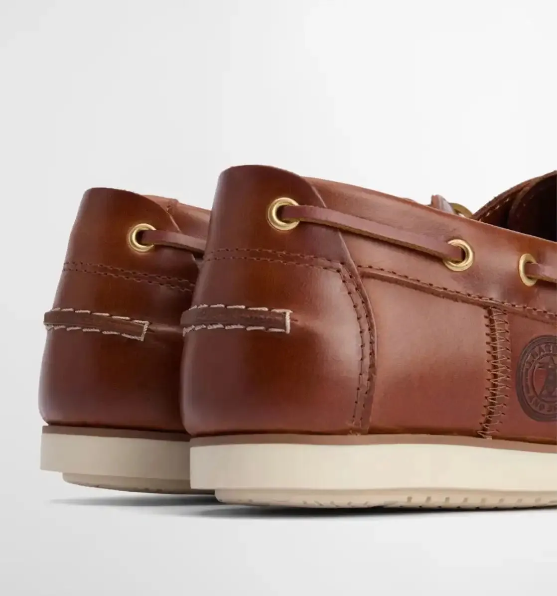 Barbour Mens Wake Boat Shoes Cognac
