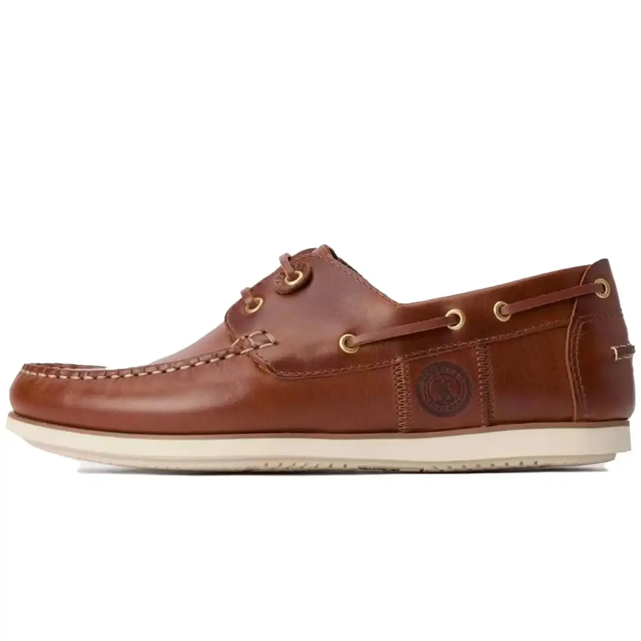 Barbour Mens Wake Boat Shoes Cognac