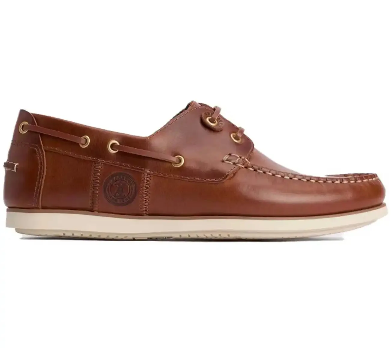 Barbour Mens Wake Boat Shoes Cognac