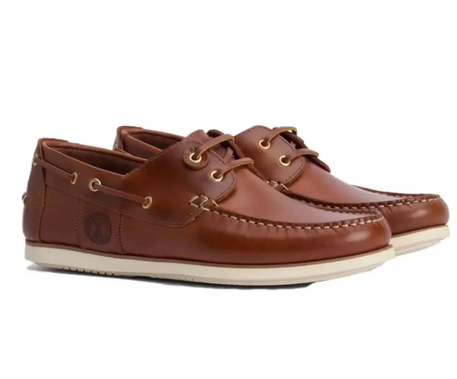 Barbour Mens Wake Boat Shoes Cognac
