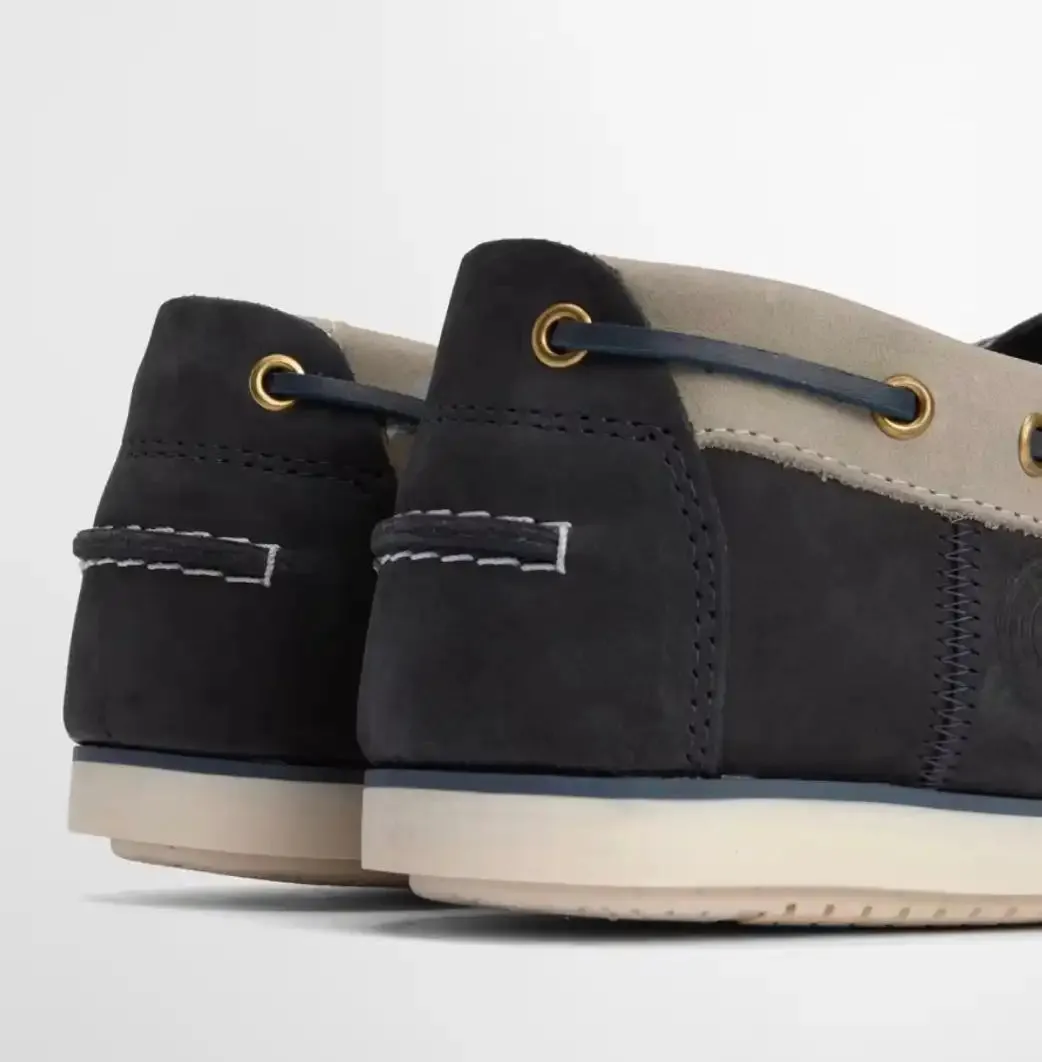 Barbour Mens Wake Boat Shoes Navy/Putty
