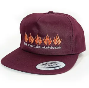 Black Label Skateboards "5 Flame" Burgundy Hat
