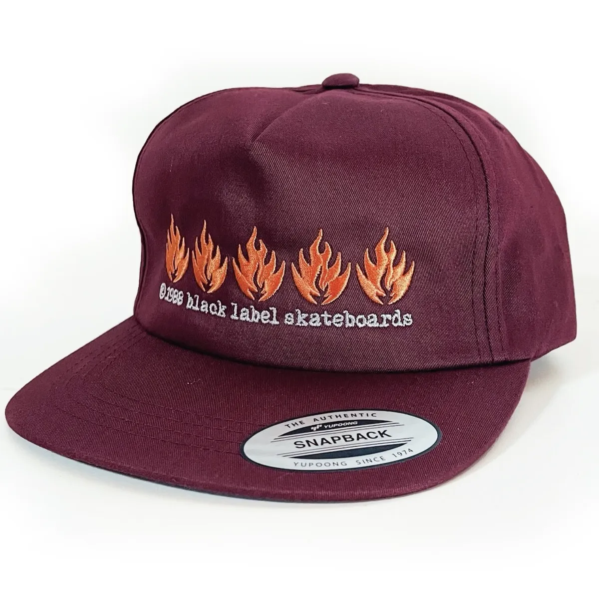 Black Label Skateboards "5 Flame" Burgundy Hat