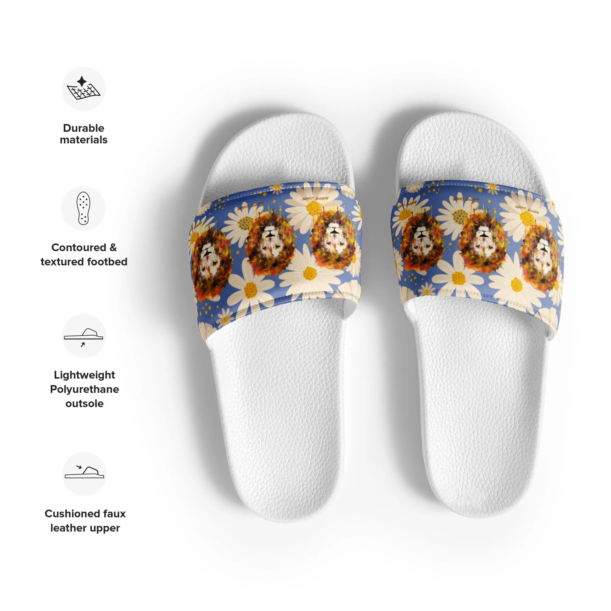 Blue Daisies Women's Slides