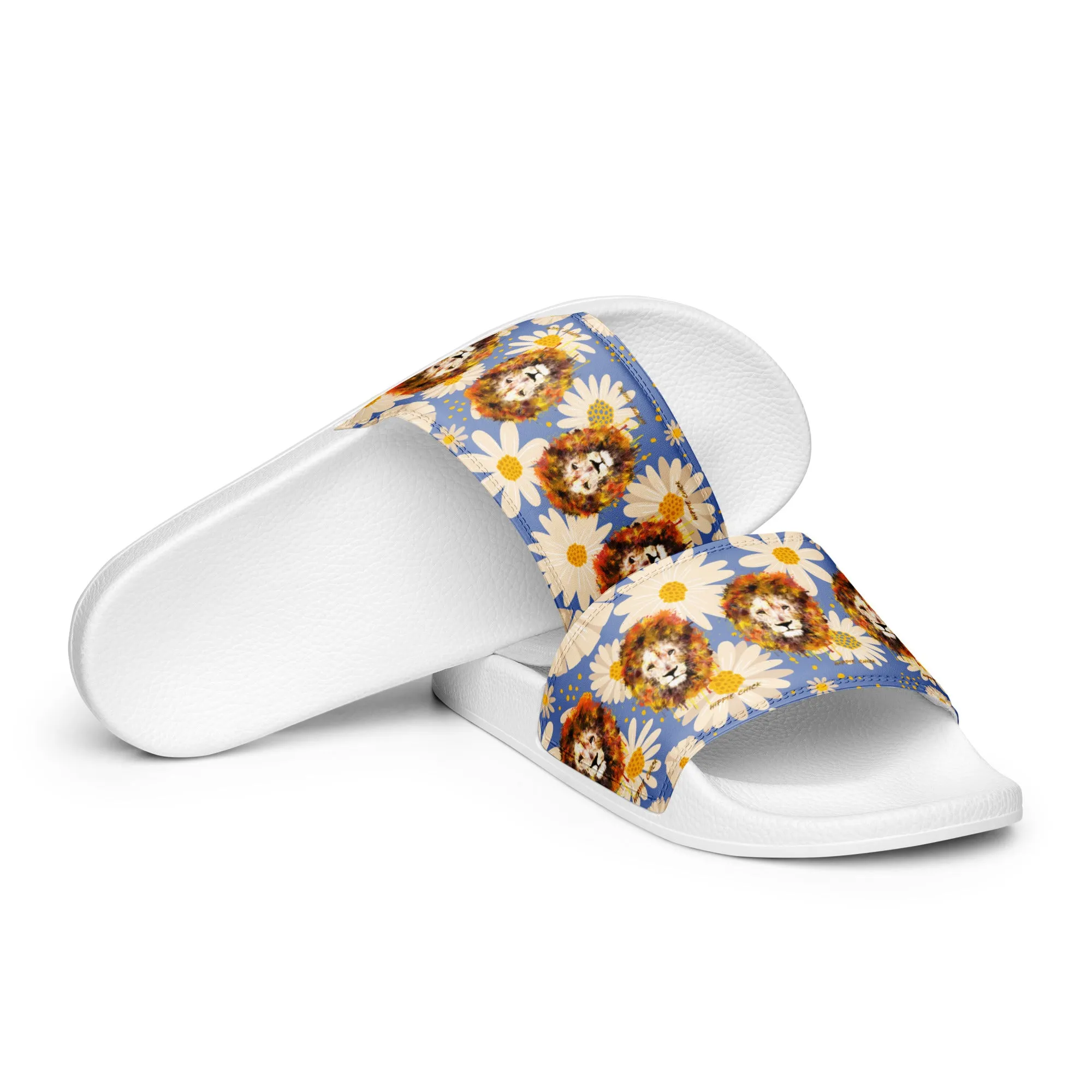 Blue Daisies Women's Slides