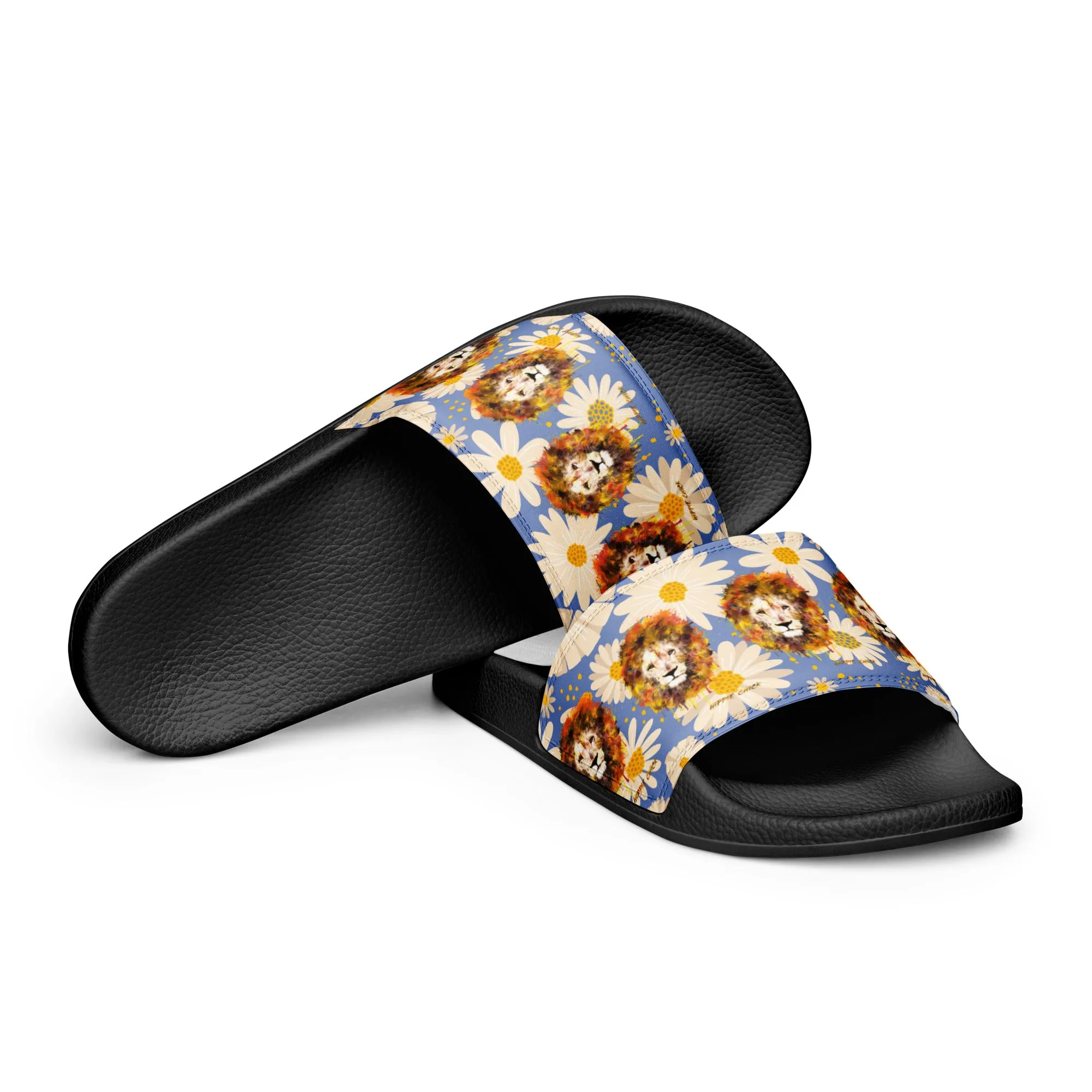 Blue Daisies Women's Slides