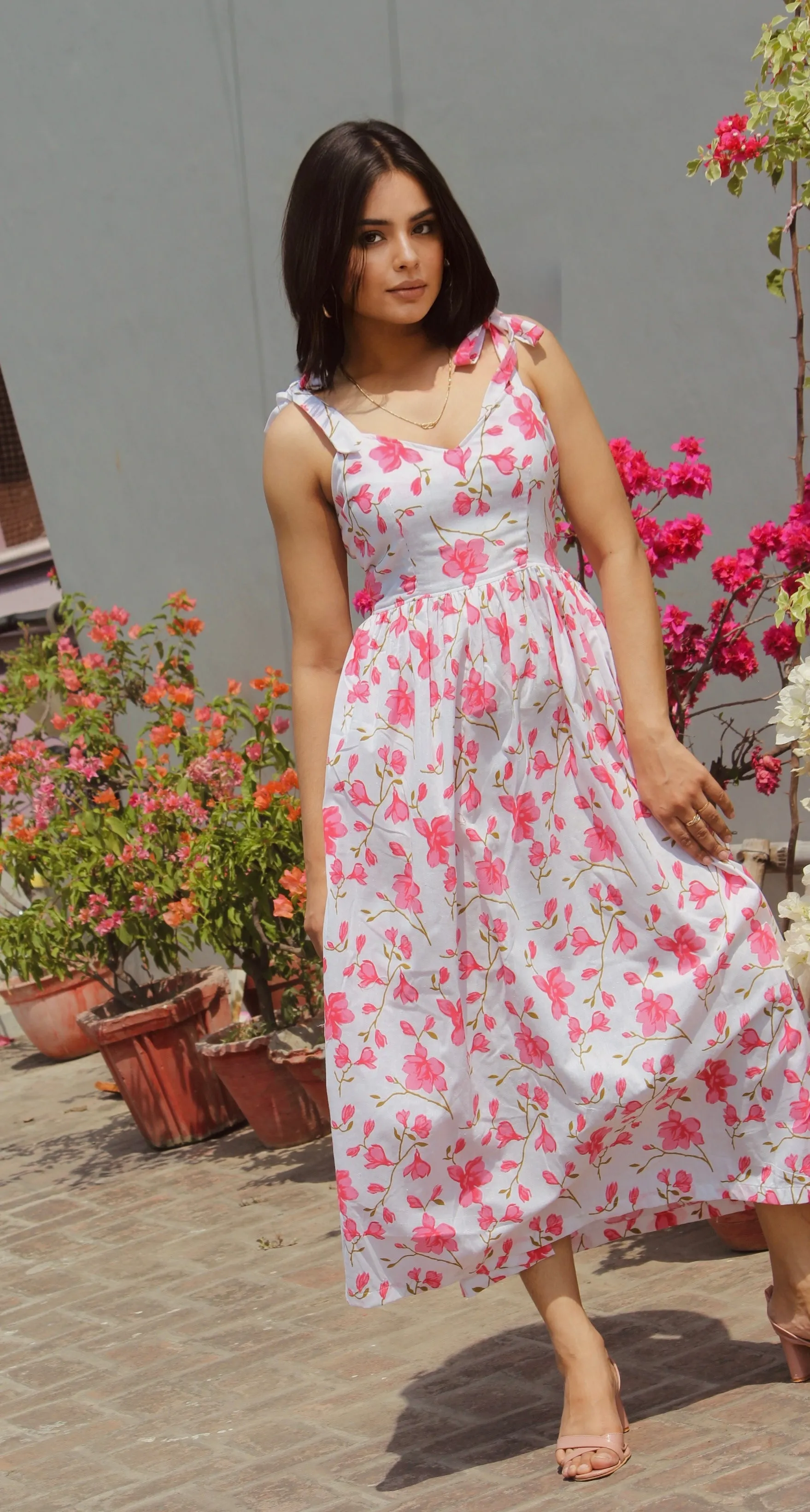 Blush Blossom Strappy Dress