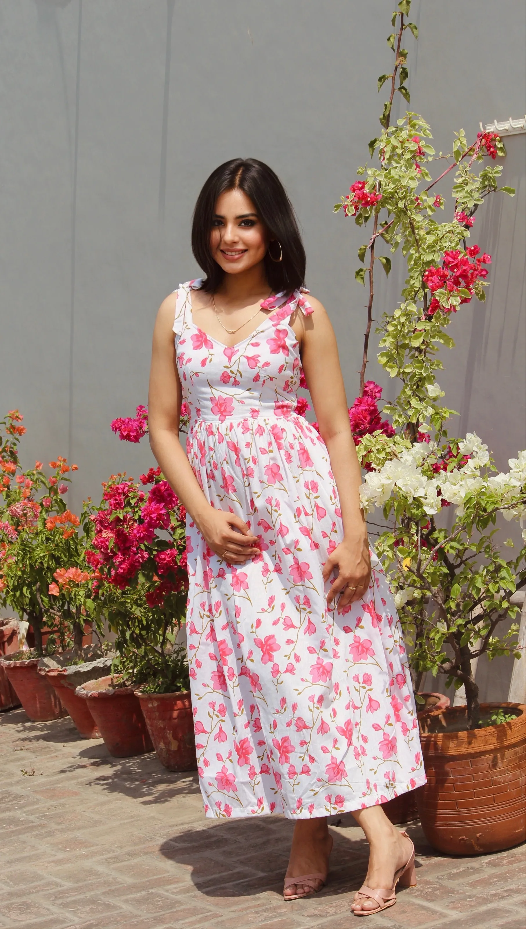 Blush Blossom Strappy Dress