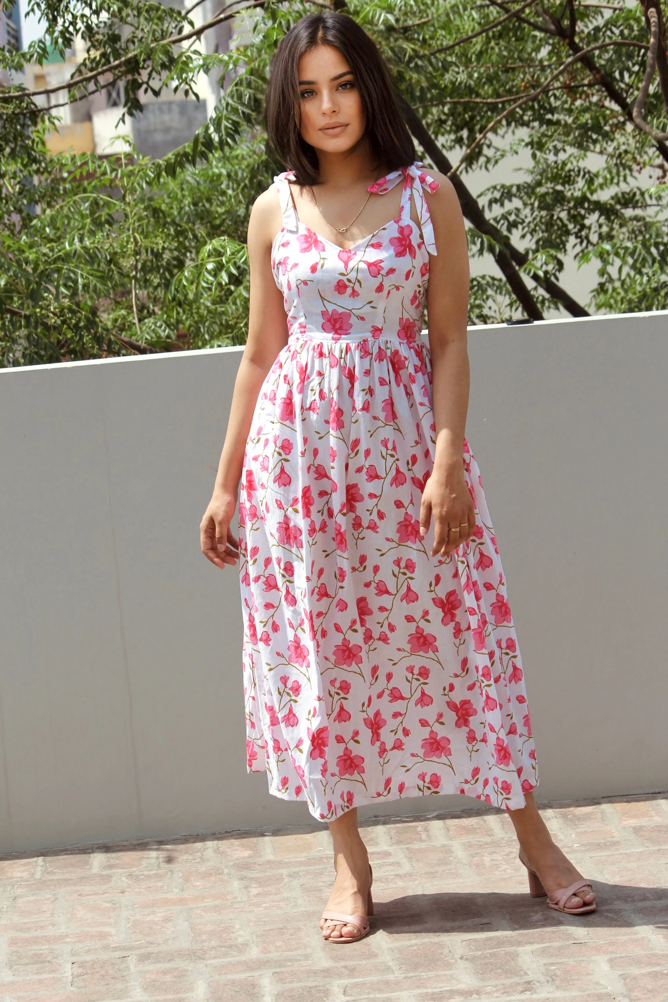 Blush Blossom Strappy Dress