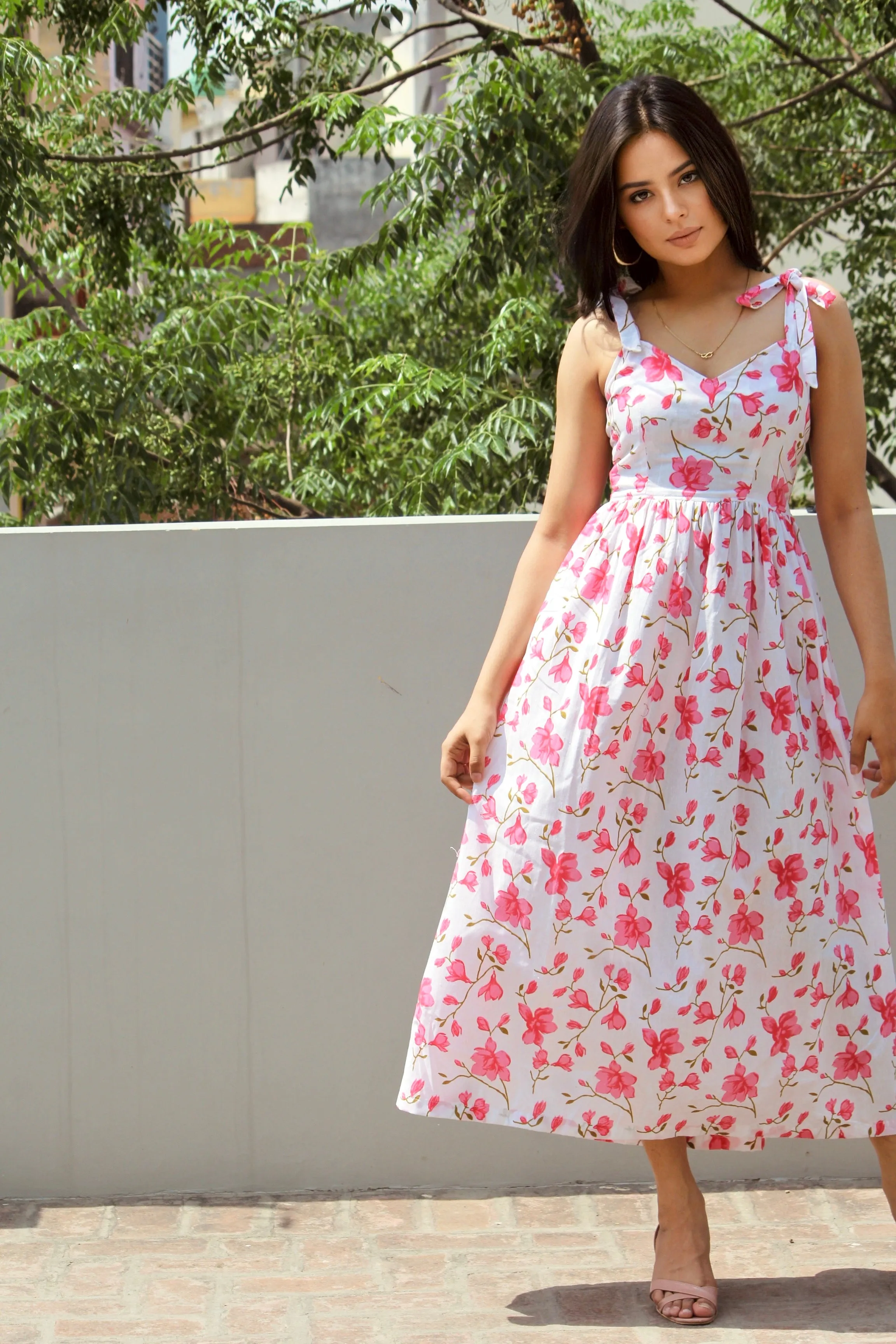 Blush Blossom Strappy Dress
