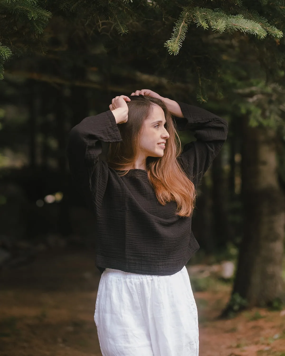 Boat Neck Long Sleeve Top