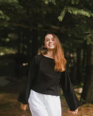 Boat Neck Long Sleeve Top