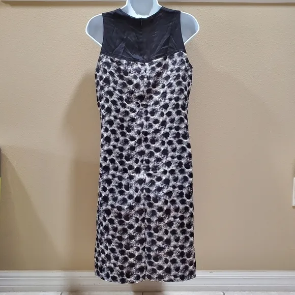Boss Hugo Boss Dress Size 6 Black White Silk Sleeveless