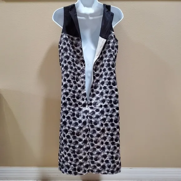 Boss Hugo Boss Dress Size 6 Black White Silk Sleeveless