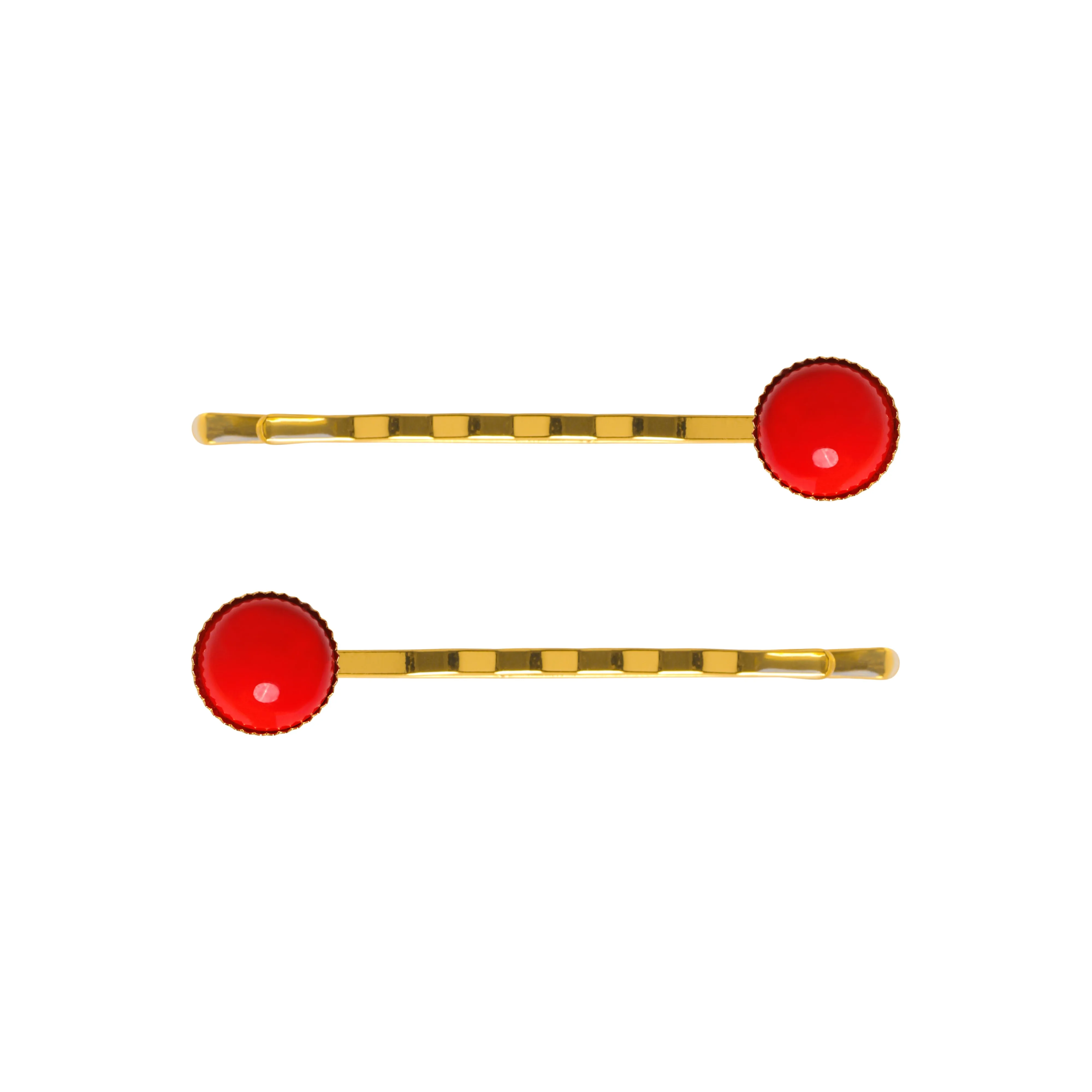 Cabochon Red Hair Slide Set